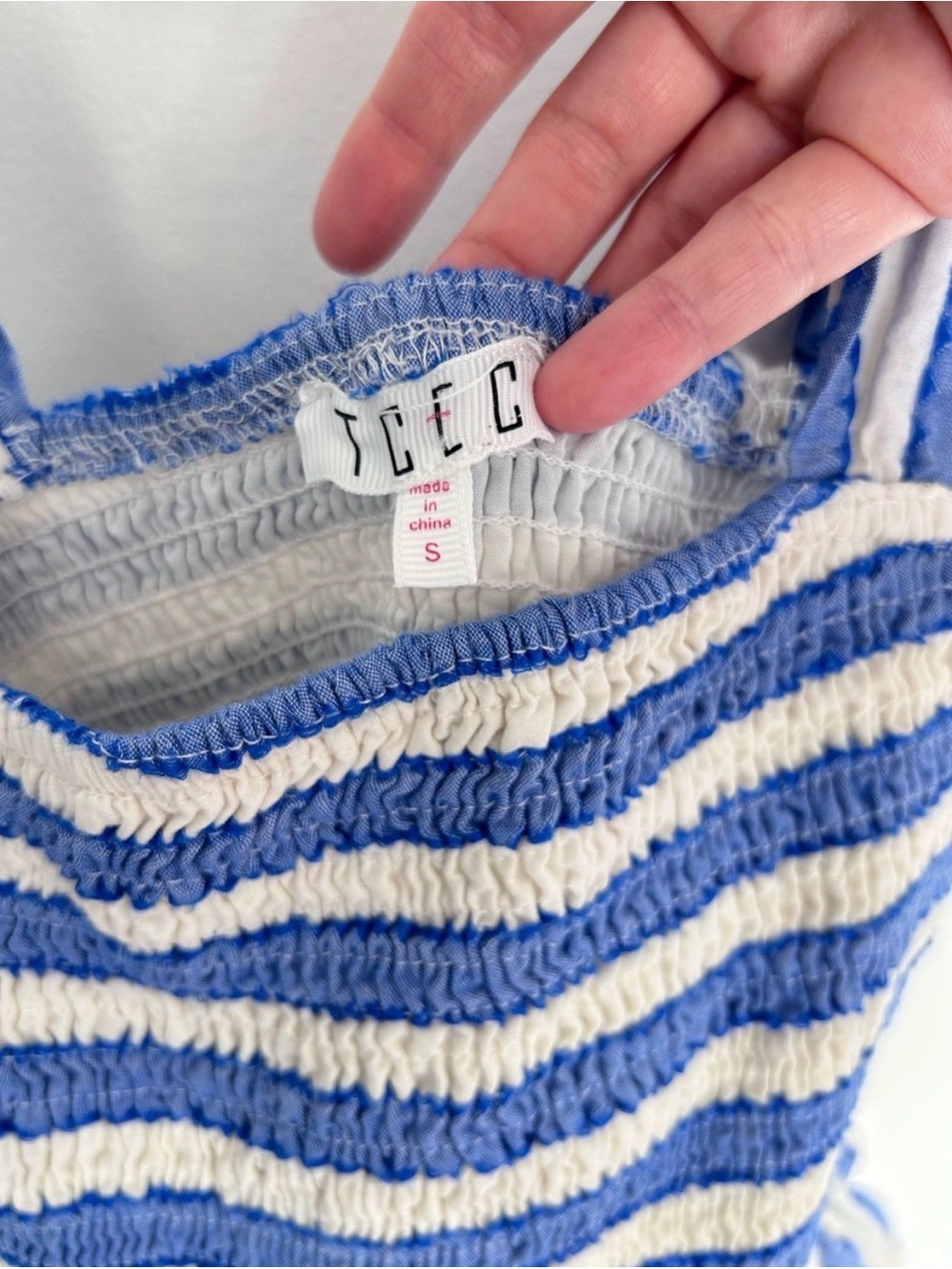 TCEC Blue and White Mini Dress - Small - Picture 4 of 4